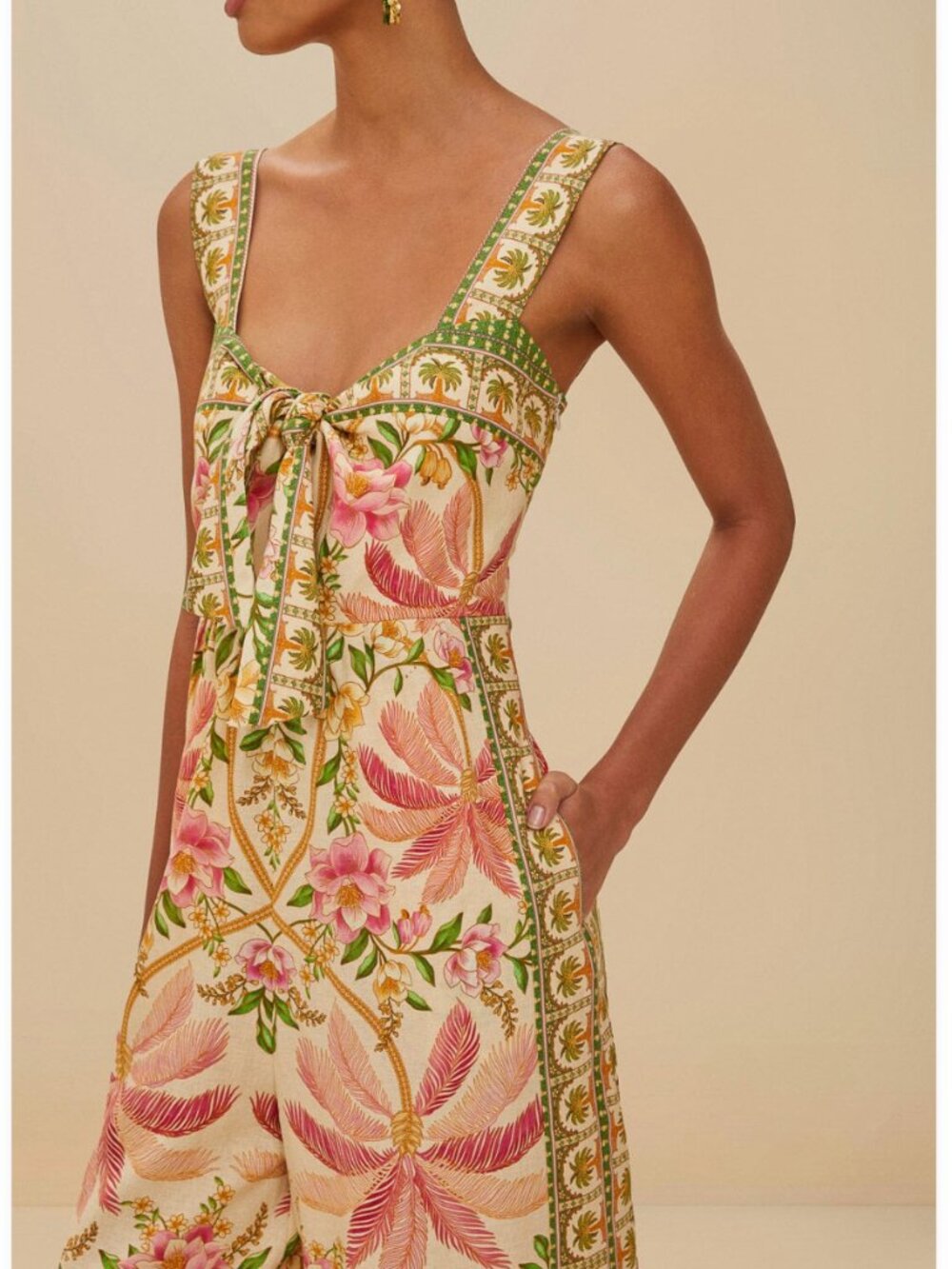 FARM Rio Off-White Palm Dream LENZING™ ECOVERO™ Euroflax™ Jumpsuit
